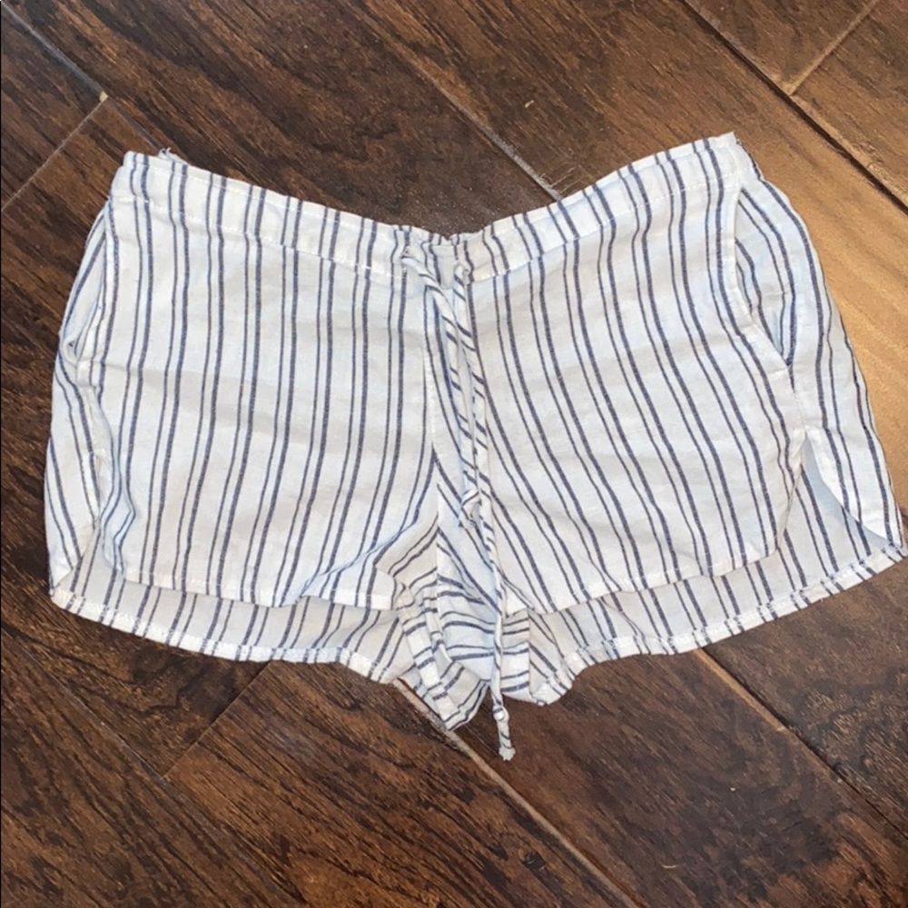 Brandy melville white stripped cotton shorts